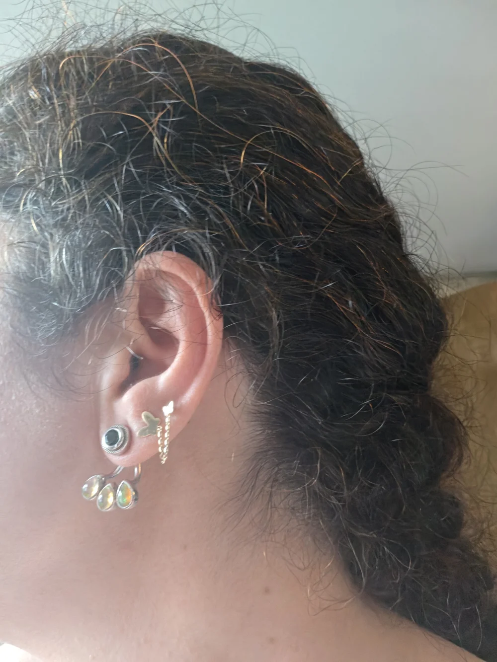 Sterling Silver Chrome Diopsideand Opal Teardrop Dangle Earrings